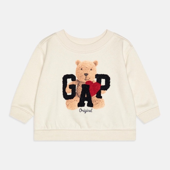 GAP Other - GAP Kids Cream Bear Heart Sweatshirt
